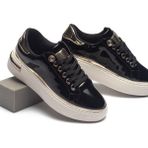 Kadın Günlük Ortopedik Kaymaz Kırılmaz Taban Konforlu Ortopedik Sneakers Spor Ayakkabı - Siyah Rugan