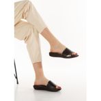 Kadın Günlük Ortopedik Topuk Dikeni Düzenekli Siyah Platin Terlik Siyah