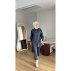 Kadın Günlük Scuba Kumaş Pantolonlu Takım 82121710-Lacivert