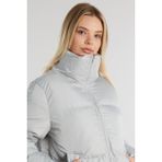 Kadın Haki Owersize Dolumlu Şişme Su Geçirmez Mont TBG069 - Gri - 2XL
