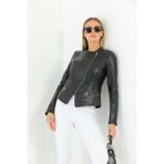 Kadın Hakiki Deri Siyah CEKET-B3011 - L