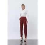 Kadın Havuç Kesim Pantolon - 18242PNT - BURGUNDY