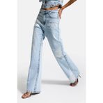 Kadın Ice T-4s6-3 Straight Fit Taş ve Dantel Detaylı Özel Tasarım Denim Jean