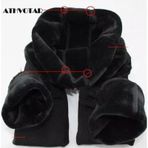 Kadın Içi Polar - Peluş Yüksek Bel Fit Termal Tayt SiYAH