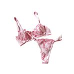 Kadın İçin Romantik Dantel Detaylı Sütyen ve Külot Takımı - Şık ve Seksi İç Giyim (Pembe, 85B)
