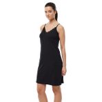 Kadın İnce Askılı Çift Yönlü Elbise Astarı Dantelli Modal Kombinezon 1047 (Siyah, 2XL)
