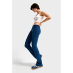 Kadın İndigo Renk s5-53 Slim Fit Süper Esnek Kumaş Flare Fit Pantolon indigo S