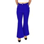 Kadın İspanyol Paça Pantolon BGL-ST03692 SAKS MAVİ 38
