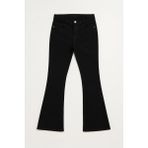 Kadın İspanyol Paça Skinny Fit Siyah Jean Pantolon