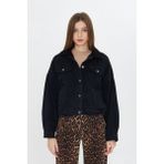 Kadın Jean Trend Kışlık Içi Kürklü Kot Ceket Siyah - XL