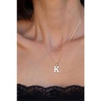 Kadın K Harfli Plakalı Kolye