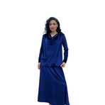 Kadın Kadife Bluz (Mavi, 2XL-3XL)