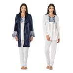 Kadın Kadife Sabahlıklı Uzun Kollu Hamile Lohusa Pijama Takımı, S, Effortt8088-19804IGP2717709