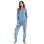 Kadın Kadife Uzun Kol Pijama Takım, 403091