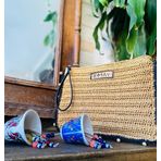 Kadın Kağıt İp Clutch Çanta