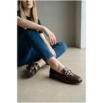 Kadın Kahve Loafer Ortopedik Taban Yeni Sezon Aksesuarlı Günlük S600 Kahverengi 36