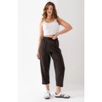 Kadın Kahverengi Beli Lastikli Modal Kumaş Çımalı Bilek Pantolon Yumuşak Dokulu Şık Bağcıklı Pantolon - XL