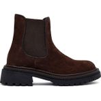 Kadın Kahverengi Kalın Tabanlı Süet Deri Chelsea Bot 25WFD153110