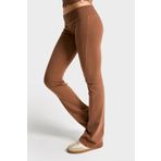 Kadın Kahverengi s5-81 Slim Fit Süper Esnek Kumaş Flare Fit Pantolon Kahve XS