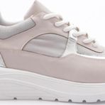 Kadın Kalın Taban File Detaylı Sneakers Ayakkabı Buz 15299793118