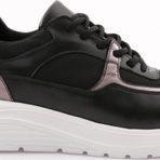 Kadın Kalın Taban File Detaylı Sneakers Ayakkabı Siyah 15299793118