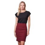 Kadın Kaliteli Likrasız Span Kumaş Geniş Sıfır Yaka Duble Kollu Apoletli Düğmeli T-shirt Bluz-Siyah