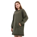 Kadın Kanguru Cepli Oversize Tunik (B24-00225) HAKİ XL