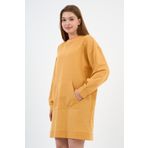 Kadın Kanguru Cepli Oversize Tunik (B24-00225) HARDAL XL