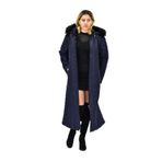 Kadın Kapitone Kapüşonlu Uzun Mont BGL-ST04060 LACİVERT 48
