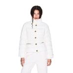 Kadın Kapitoneli Regular Fit Dik Yaka Düğmeli Uzun Kol Ekru Mont XW000653 AF15984-U1003