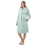 Kadın Kapşonlu%100 Bambu Kısa Sabahlık Mint 3XL