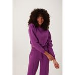 Kadın Kapüşonlu 3 İplik Sweatshirt Mor