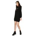 Kadın Kapüşonlu Basic Sweat Elbise Siyah 46