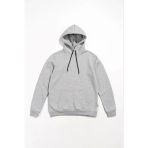 Kadın Kapüşonlu Kanguru Cepli 3 İplik Pamuklu Oversize Hoodie Sweatshirt - Gri