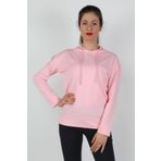 Kadın Kapüşonlu Sweatshirt Pembe XL