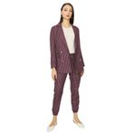 Kadın Kareli Blazer Ceket Mor 36