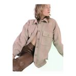 Kadın Kaşe Oversize Geniş Kesim Iki Cepli Kışlık Ceket Spor Koton Oduncu Gömlek 700-3270286