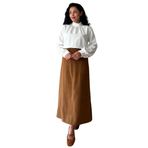 Kadın Kaşe Uzun Etek (Camel, 4XL-5XL)