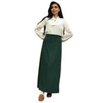 Kadın Kaşe Uzun Etek (Zümrüt Yeşili, 2XL-3XL)
