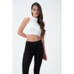 Kadın Kaşkorse Crop Atlet Ekru