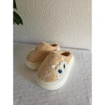 Kadın Kedili Peluş Rahat Ev Terliği 25BNT133 - Bej