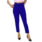 Kadın Kemerli Bilek Pantolon BGL-ST03690 SAKS MAVİ 40