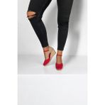 Kadın Keten Dolgu Topuk Espadril – Arkası Hasırlı Yazlık Sandalet - Kırmızı - 36