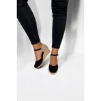 Kadın Keten Dolgu Topuk Espadril – Arkası Hasırlı Yazlık Sandalet - Siyah - 36
