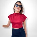 Kadın Kırmızı Crop Bluz