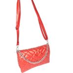 Kadın Kırmızı Kapitone Nakışlı Çapraz Omuz Çantası 25X18CM - Açık Kırmızı