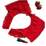Kadın Kırmızı Özel Bölgesi Açık Külot (Kırmızı, L-XL)