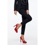 Kadın Kırmızı Rugan 10 cm Ince Platform Topuklu Sivri Burun Stiletto Abiye Platform Topuk Sivri Burunlu Ayakkabı