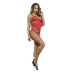 Kadın Kırmızı Simli Fantezi Dantel Büstiyer Takım, M, S5325EL-869S00000175