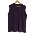 Kadın Kısa Cepli Düğmeli Penye Anne Yelek (mürdüm, 2xl)